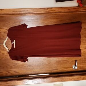 Marroon midi t-shirt dress